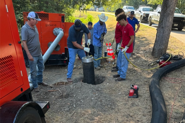 Active Sewer Line Infiltration from Creek